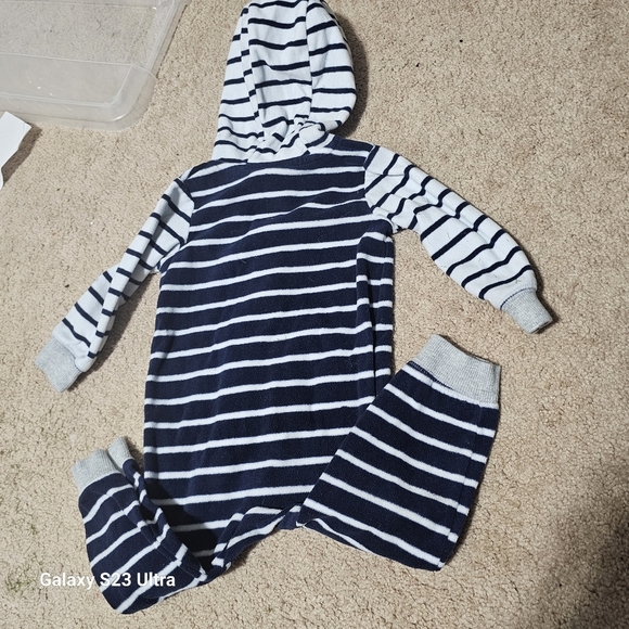 Mudpie Infant Boys NavySherpa Hooded Coat and Onesie - Picture 7 of 8